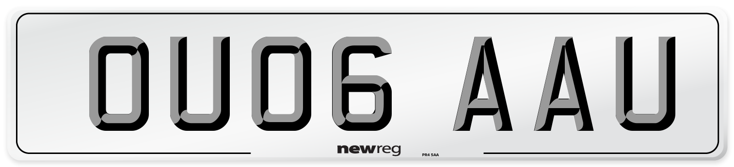 OU06 AAU Number Plate from New Reg